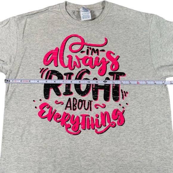 Delta Pro Weight size medium grey shirt pink & black funny quote short sleeve - Picture 4 of 6